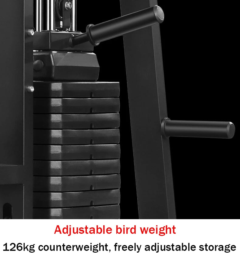 Smith Machine,Multi-Functional Exercise Equipment Home Fitness,Cage-Style,Multi-Power Adjustable, Squat Rack+Bench+100KG Weights