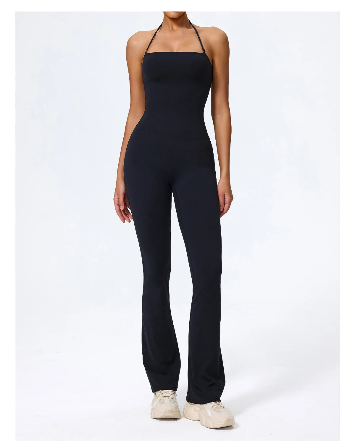 Ctenkevet New Women Sleeveless Hang Neck Jumpsuit Backless Flared Activewear Female Yoga Clothes Sport Outfit For Woman Overalls
