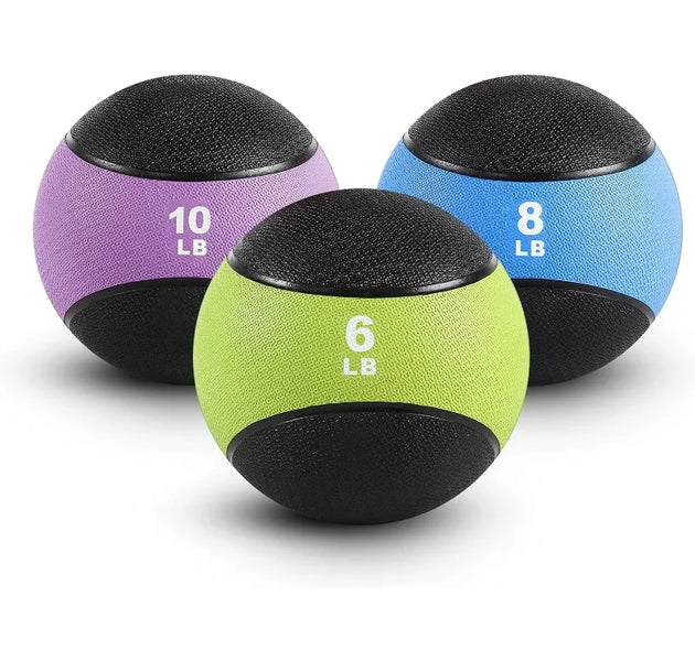 RitFit Weighted Medicine Ball,Non-Slip Rubber Shell & Dual Texture Grip,Workout Exercise Ball for Core Strength,Balance Training