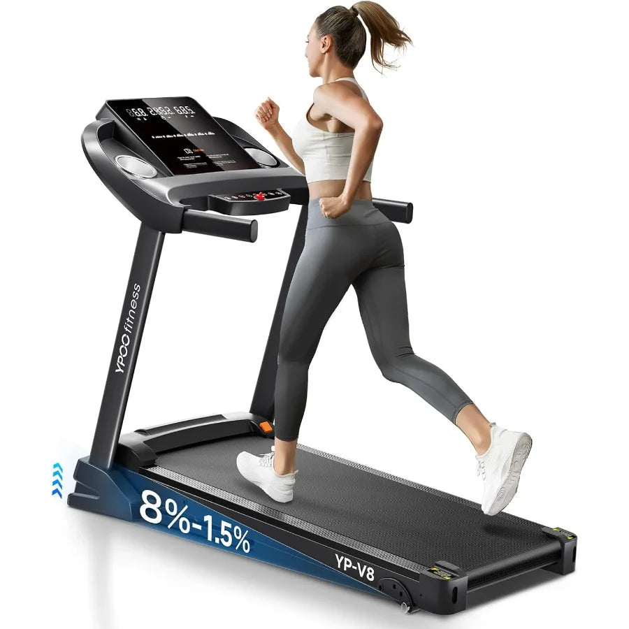 Compact and AutoFoldable Walking Pad Treadmill for Home Use with Adjustable Incline Supports Up to 300 lbs Builtin Bluetooth fo