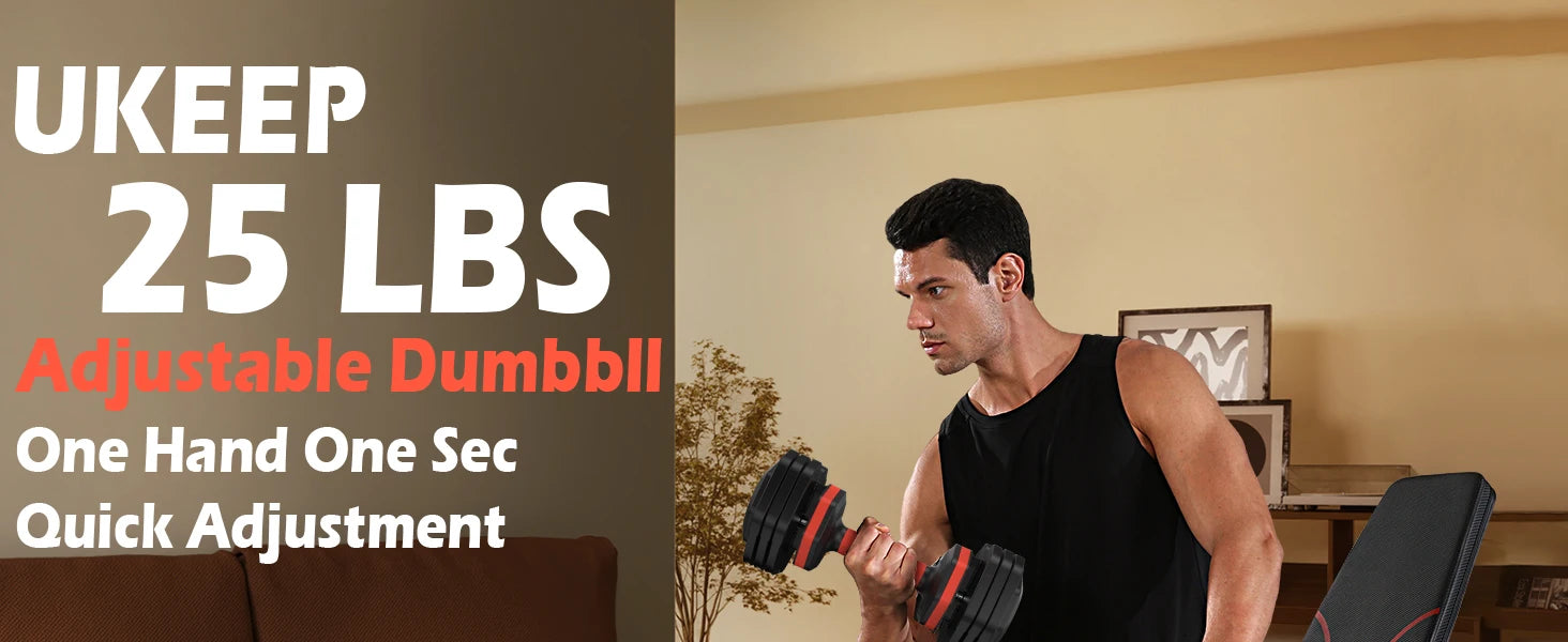 FEIERDUN Adjustable Dumbbells Set, 5LB to 25LB Dumbbell Pair,Home Gym 50lbs, Anti-Slip Handle for Exercise Equipment