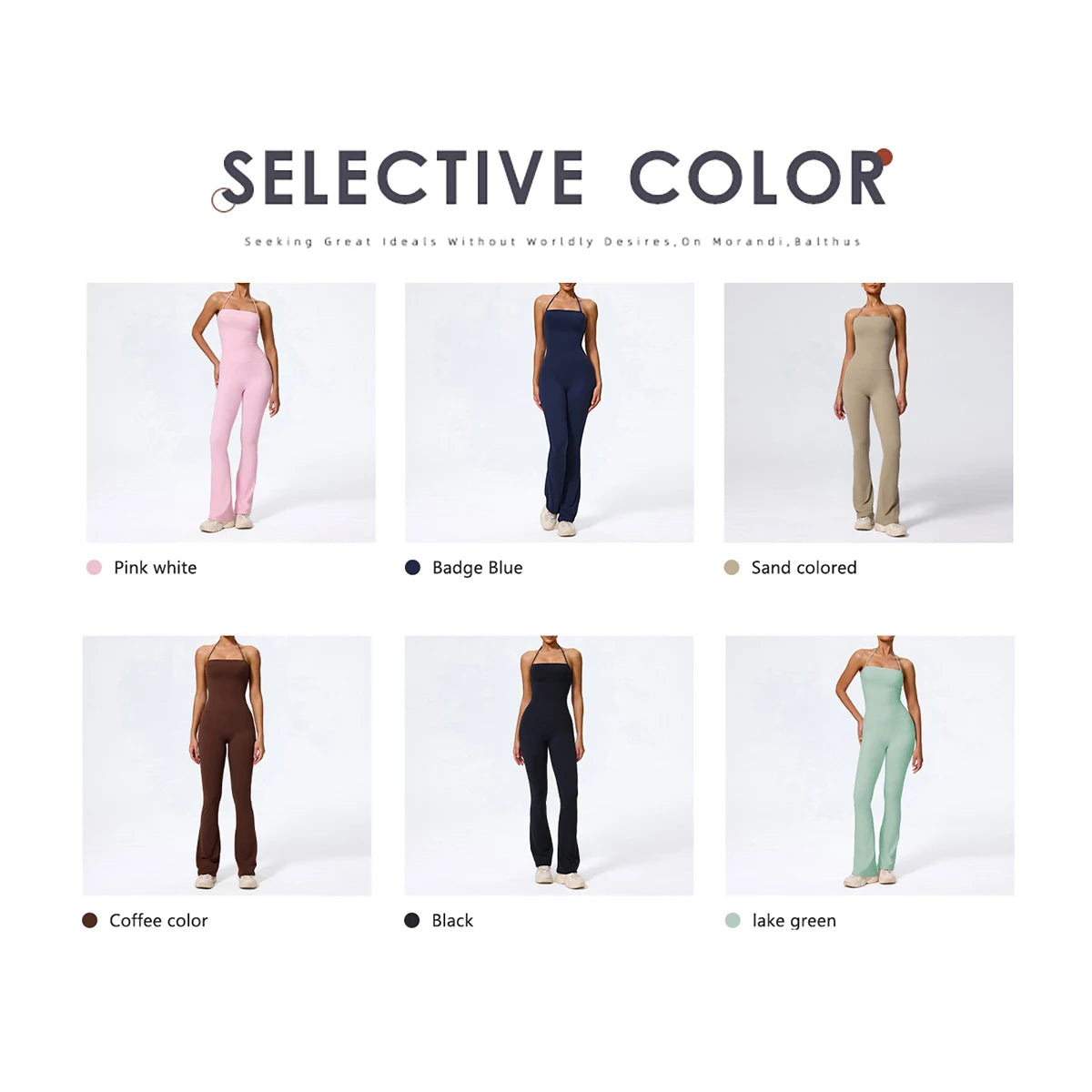 Ctenkevet New Women Sleeveless Hang Neck Jumpsuit Backless Flared Activewear Female Yoga Clothes Sport Outfit For Woman Overalls