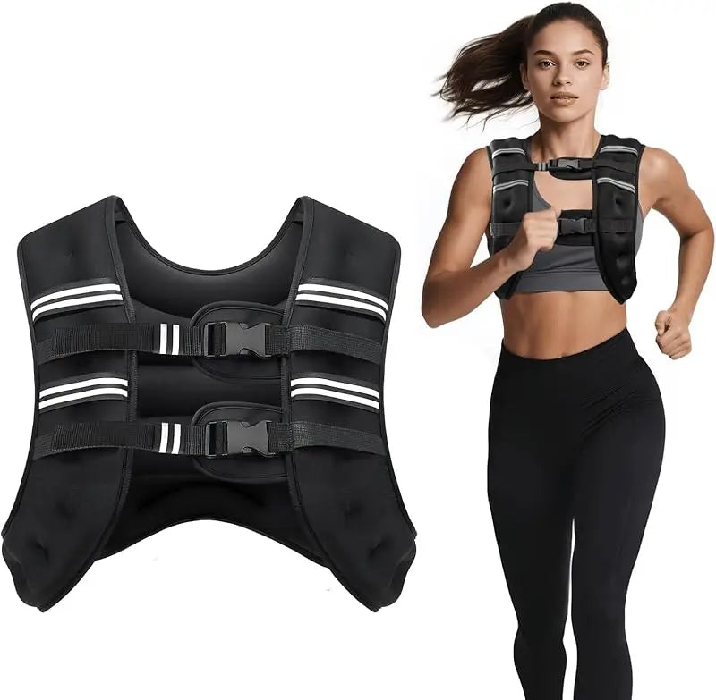 Weighted Vest，Men 6 Pound/8 Pound/12 Pound/16 Pound/20 Pound/30 Pound，Women with reflective stripes，Adjustable Weighted Vest，Sui