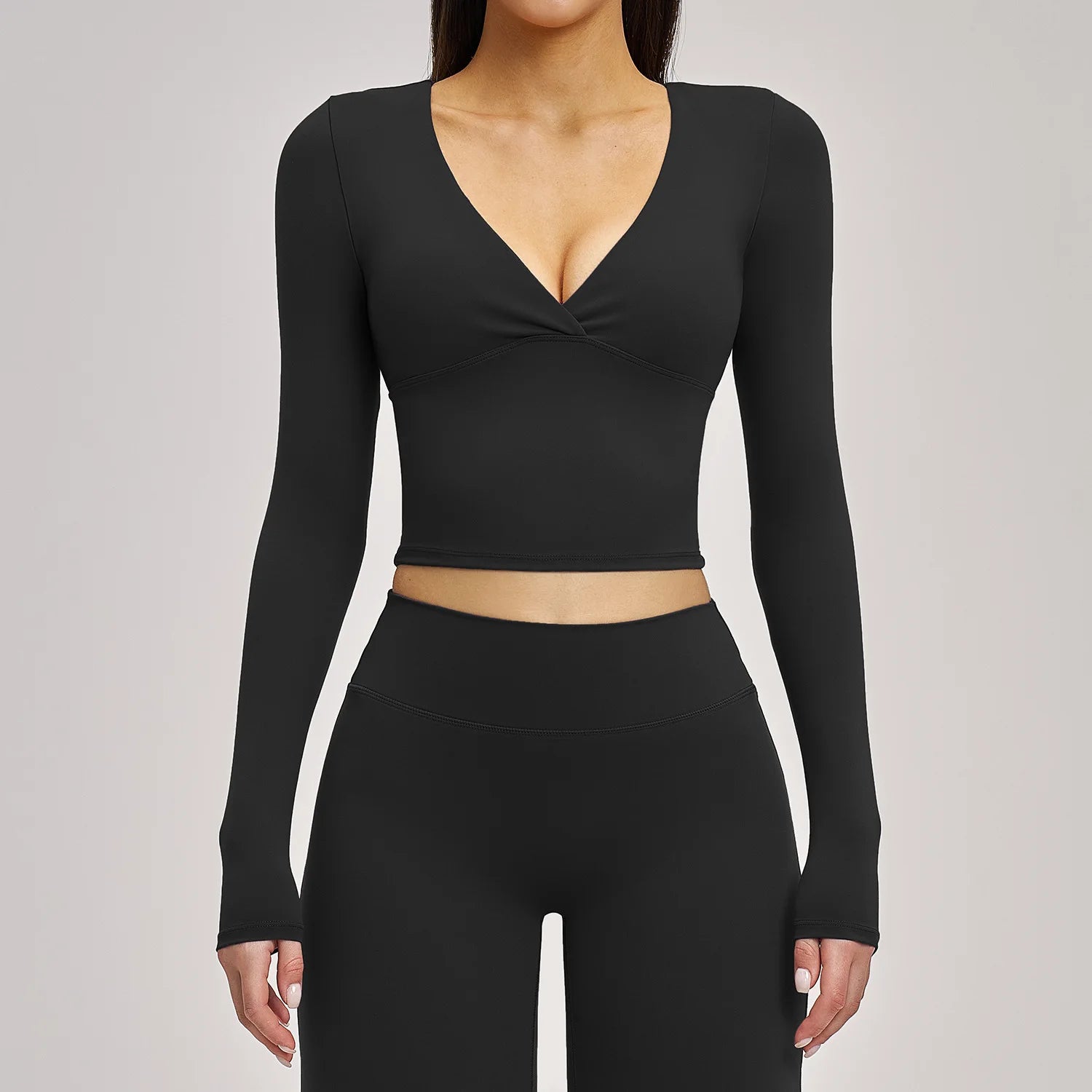 JUREN Yoga Long Sleeve Workout Top Gym Pilates Clothes Women Active Wear Sports Shirt Elastic Fitness Yoga Casual Running Shirts