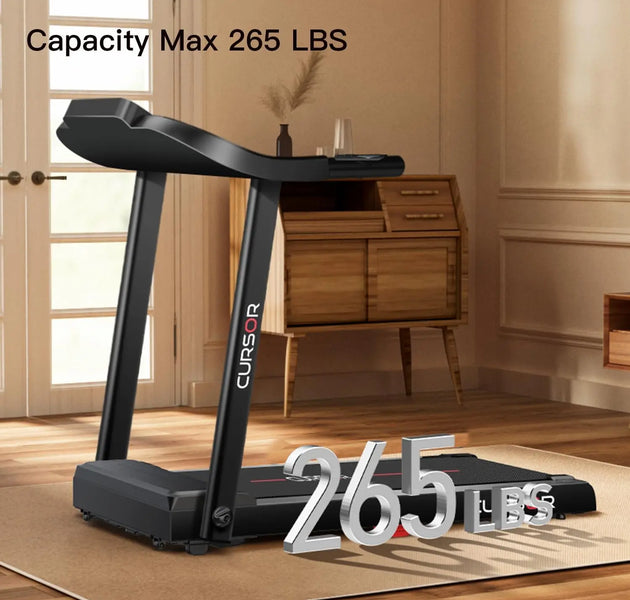 Home Folding Treadmill with Pulse Sensors, 2.5 HP Quiet Brushless, 7.5 MPH, 265 lbs Capacity