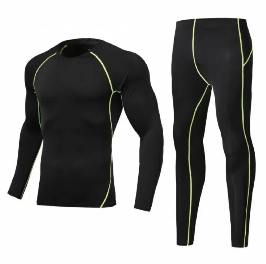 Men's Bodybuilding Activewear Fitness Suit with Elastic Compression Tights Slim Fit Workout Pants and Gym Muscle Boosting Runnin