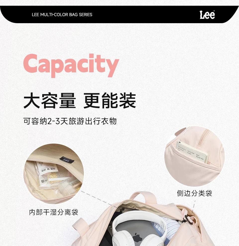 LEE Waterproof Sports Fitness Gym Bag Women Men Large Capacity Yoga Shoe Compartment Dry Pocket Luggage Travel Bag