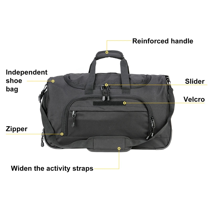 50L Waterproof Gym Bag Men Sports Travel Bags Military Tactical Duffle Luggage Outdoor FitnessTraining Bag