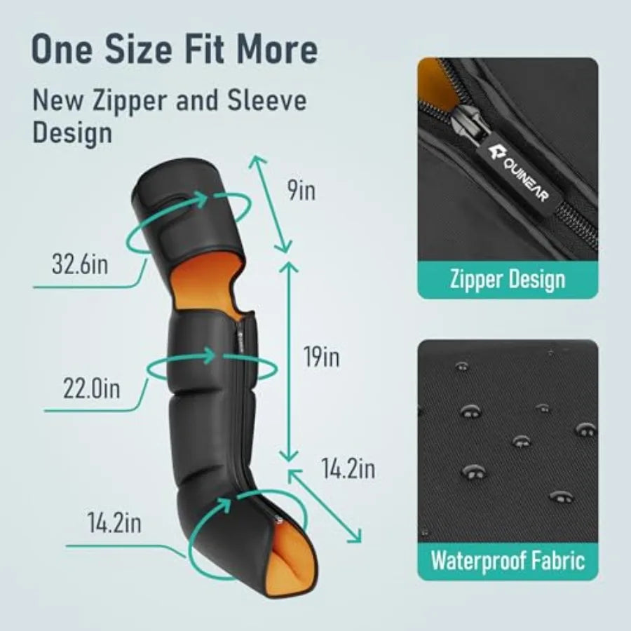 Leg Massager 3-in-1 Foot Calf and Thigh Massager with Heat and Compression Therapy Leg Massage Boots for Pain Relief FSA-HSA El