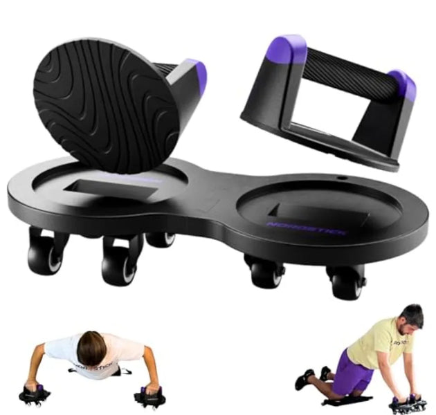 Multi Slider Home Gym Workout Device All-in-One Core Training System with Push-Up Handles Multifunctional Ab Roller Core Slider