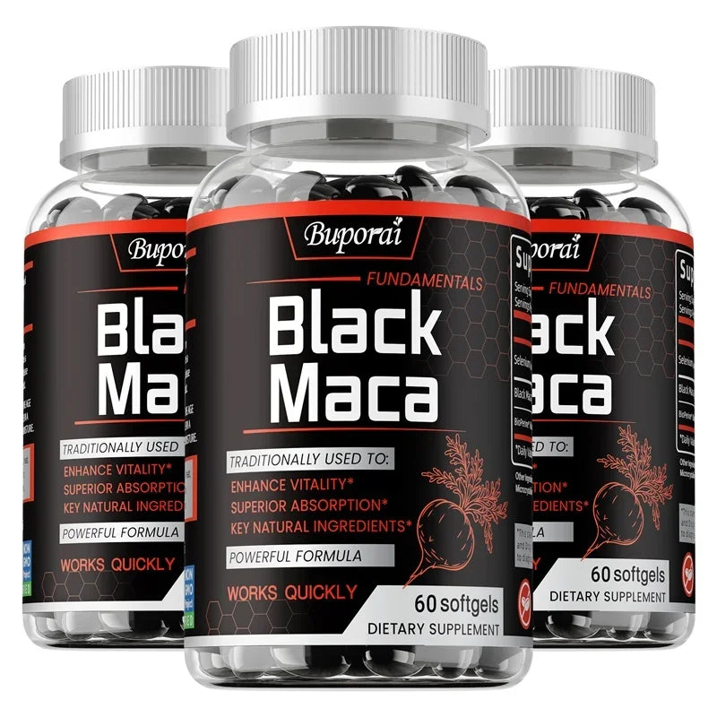 Black Maca Supplement - Increase Muscle Mass, Hormone Balance, Improve Energy and Endurance, Super Absorption, Relieve Fatigue