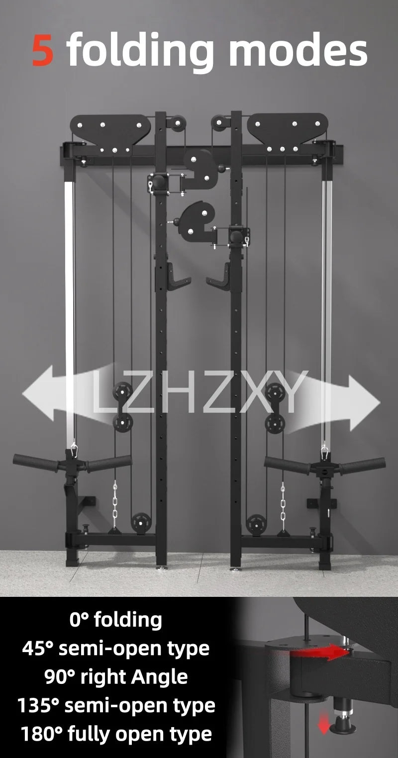 Foldable squat rack wall bird comprehensive trainer free bench press high pull-down Large Fitness Equipment Integrated