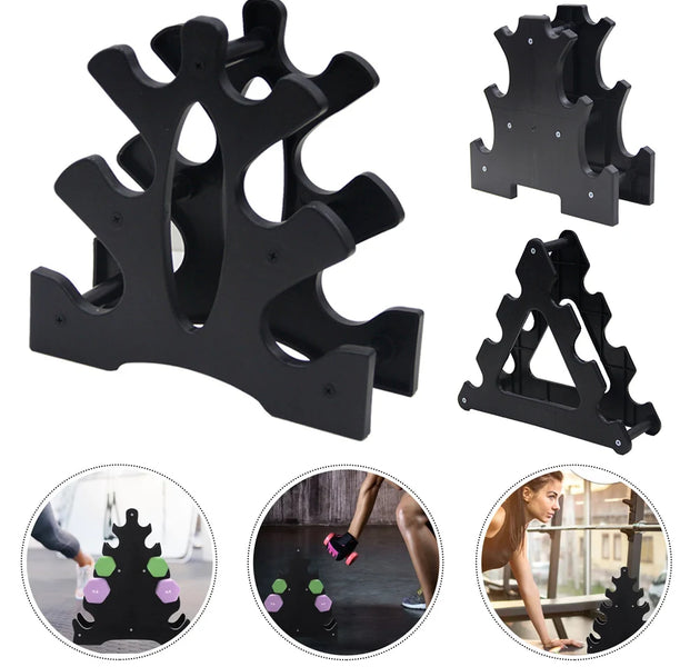 Weight Storage Organizer 3 Tier Dumbbell Holder Compact Dumbbell Rack Stand Only Small for Home Gym Organization