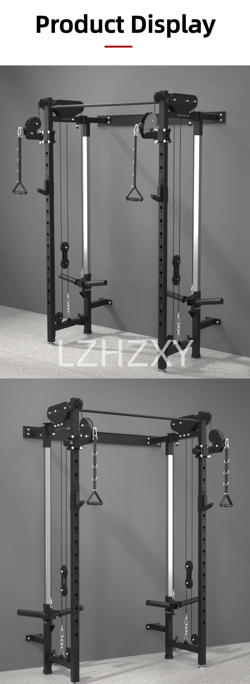 Foldable squat rack wall bird comprehensive trainer free bench press high pull-down Large Fitness Equipment Integrated