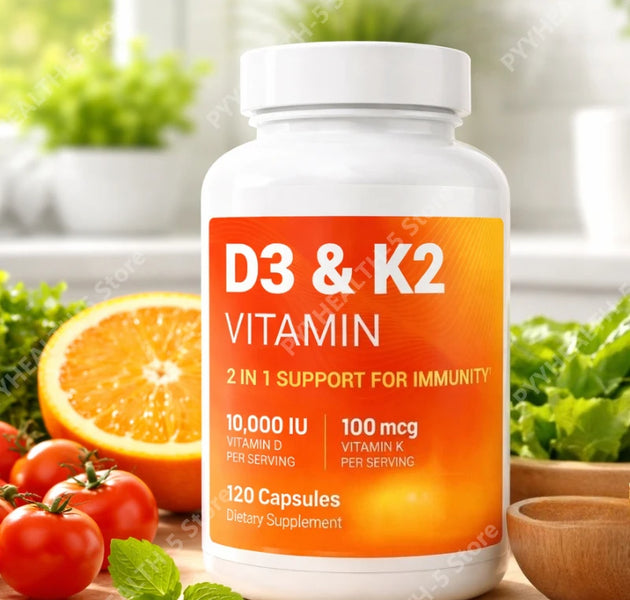 Vitamin D3 & K2 10,000 IU+MK-7 120 Capsules–Supports Bone & Heart Health with Magnesium Zinc & B6–No Fillers Non-GMO for Adults