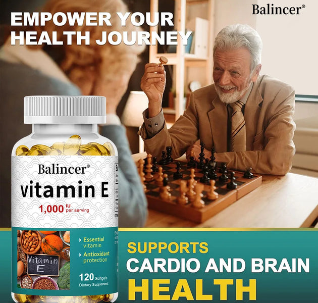 Vitamin E 1000 IU Soft Gel - Vitamin E Supplement, Essential Antioxidant Support, Support Skin, Heart and Immune Health