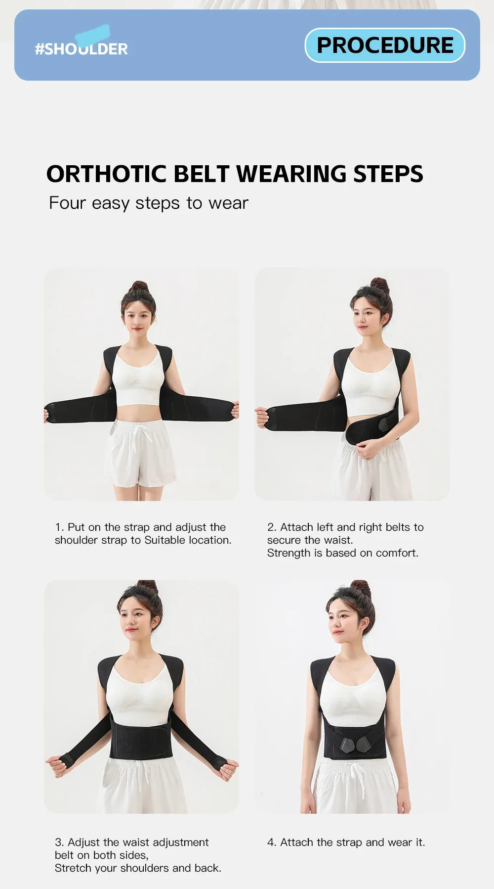 Back Brace Posture Corrector for Women & Men Back Lumbar Support Shoulder Posture Support for Improve Posture & Back Pain Relief