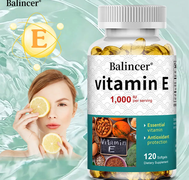 Vitamin E 1000 IU Soft Gel - Vitamin E Supplement, Essential Antioxidant Support, Support Skin, Heart and Immune Health