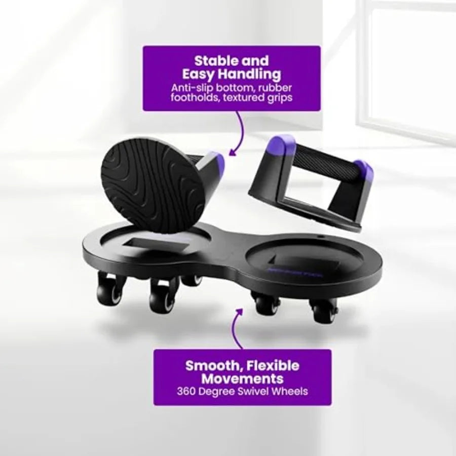 Multi Slider Home Gym Workout Device All-in-One Core Training System with Push-Up Handles Multifunctional Ab Roller Core Slider