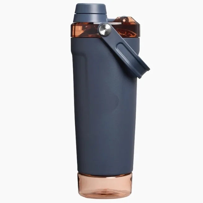 New Double-layer Protein Powder Shaker Cup, 304 Stainless Steel Insulated Sports and Gym Water Cup with Storage Compartment
