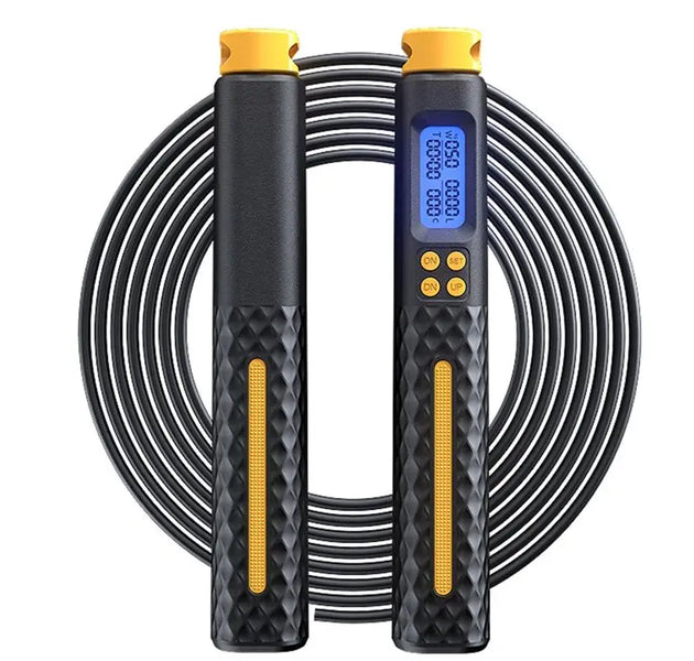 【New User-Coupon!】2 In 1 Multifun Skipping Rope Adult Smart Counting Skipping Rope Non-Slip Handles Jumps Black