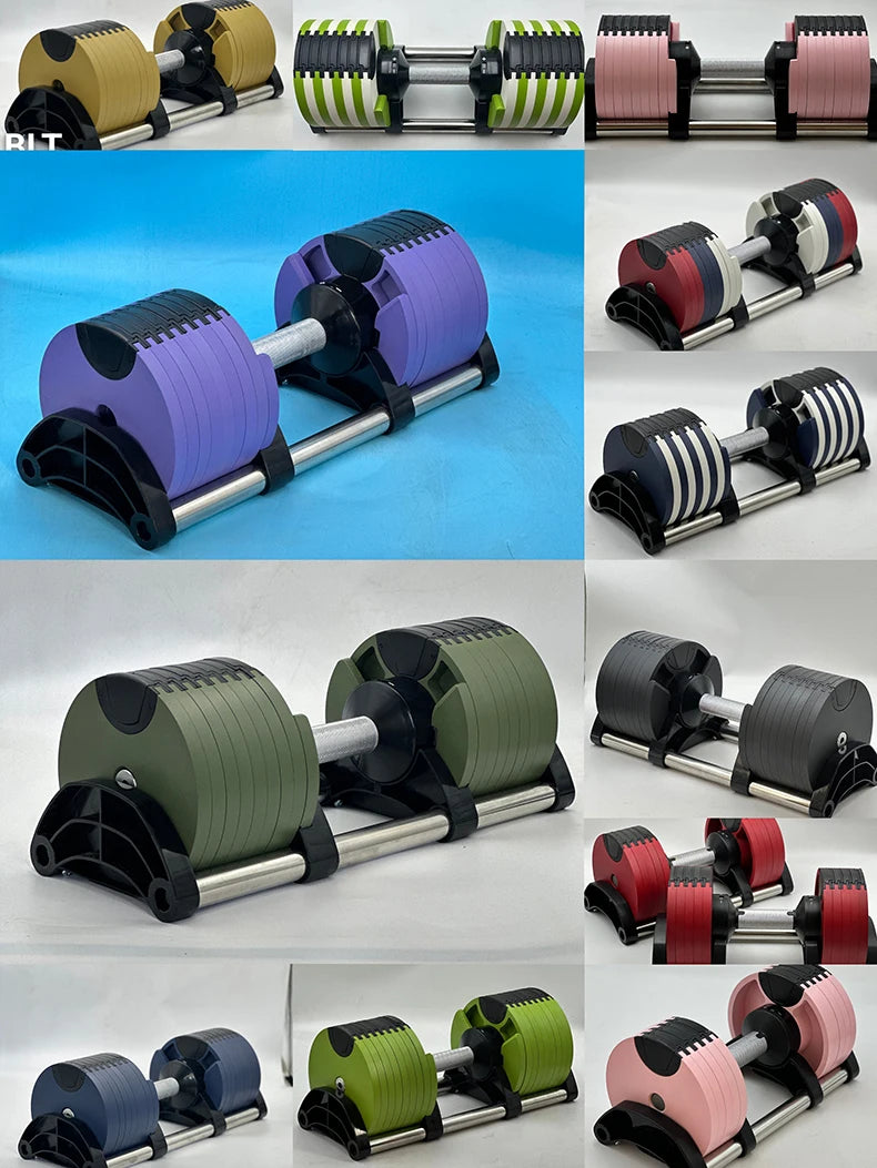 Adjustable Round Dumbbell Set, Second Generation, 2kg Increase, 24kg, 36kg, Fitness, Newly Upgraded