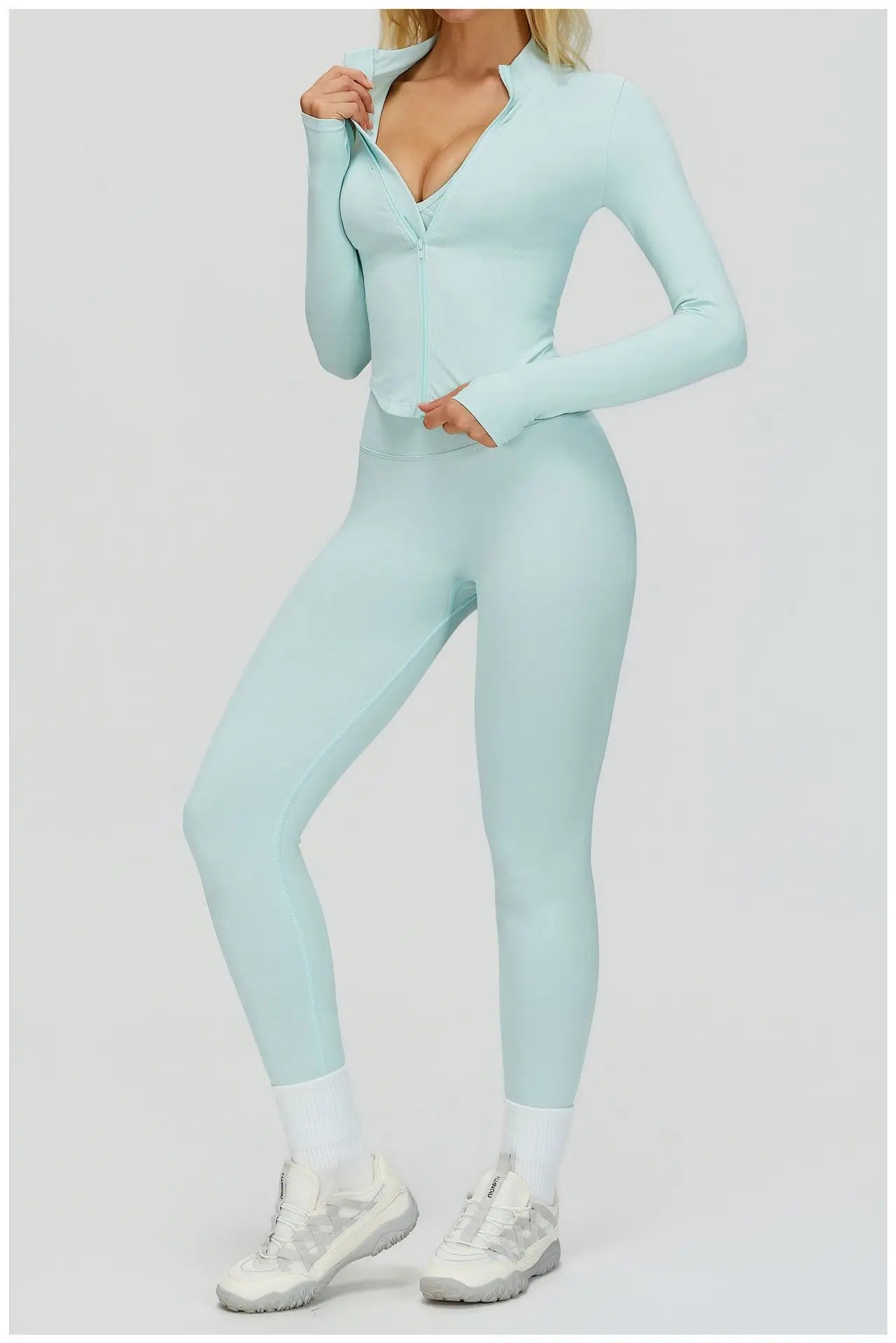 2/3PCS Seamless Yoga Set Gym Workout Suits Athletic Wear Women Legging Fitness Bra Crop Top Long Sleeve Sports Suits Sportswear