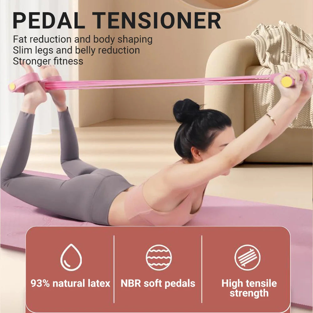 6-Tube Resistance Band Non-Slip Handles Household Fitness Yoga Abdominal Strengthening Sit-Up Assistive Sports Exercises At Gym
