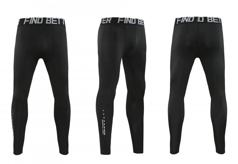 Men's Bodybuilding Activewear Fitness Suit with Elastic Compression Tights Slim Fit Workout Pants and Gym Muscle Boosting Runnin