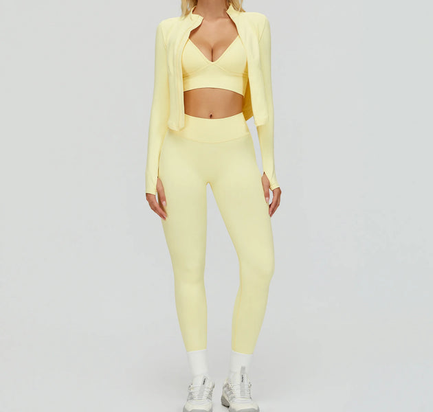 2/3PCS Seamless Yoga Set Gym Workout Suits Athletic Wear Women Legging Fitness Bra Crop Top Long Sleeve Sports Suits Sportswear