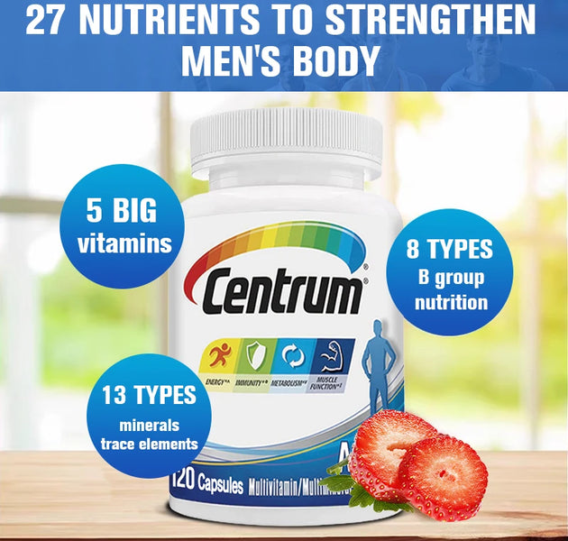 Men's multivitamin/multimineral supplement with vitamin D3, B vitamins and antioxidants to support fat metabolism