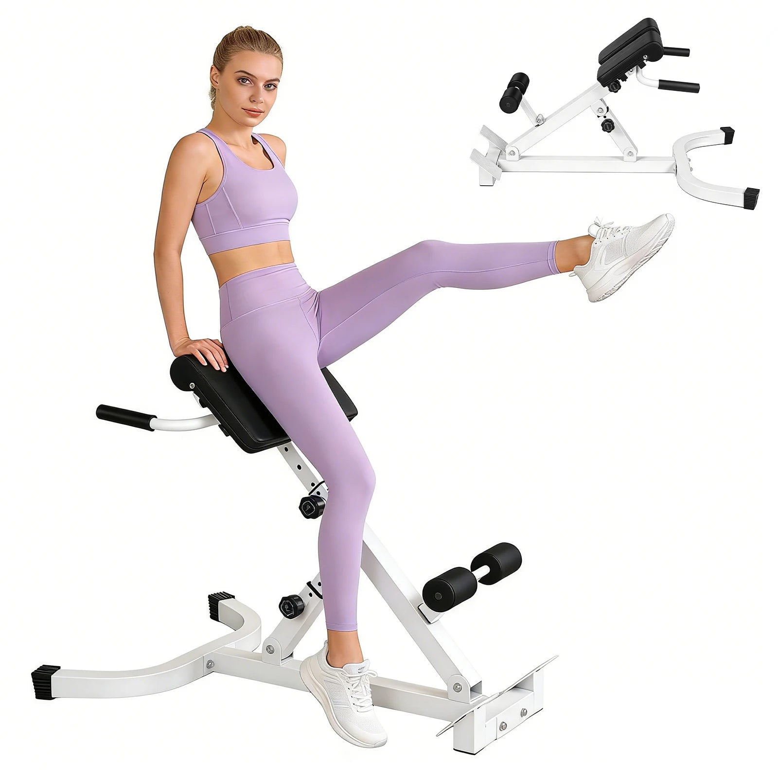 Roman Chair Foldable Multi-Functional Weight Bench Adjustable Multi-Purpose Workout Equipment for Home Gym