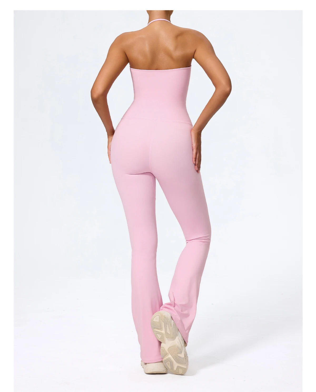Ctenkevet New Women Sleeveless Hang Neck Jumpsuit Backless Flared Activewear Female Yoga Clothes Sport Outfit For Woman Overalls