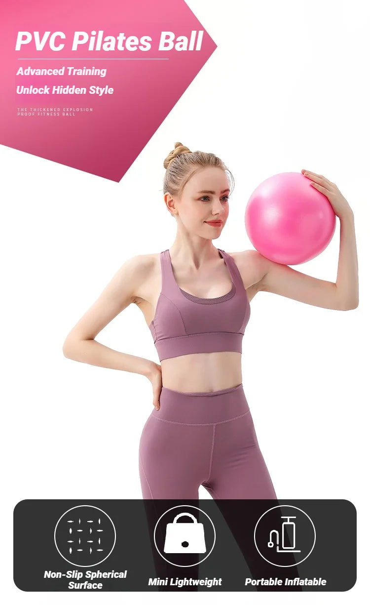 Yoga Pilates Explosion-Proof Ball Exercise Gymnastic Fitness Balance Gym Core Indoor Training Mini Balls Small Therapy Improves