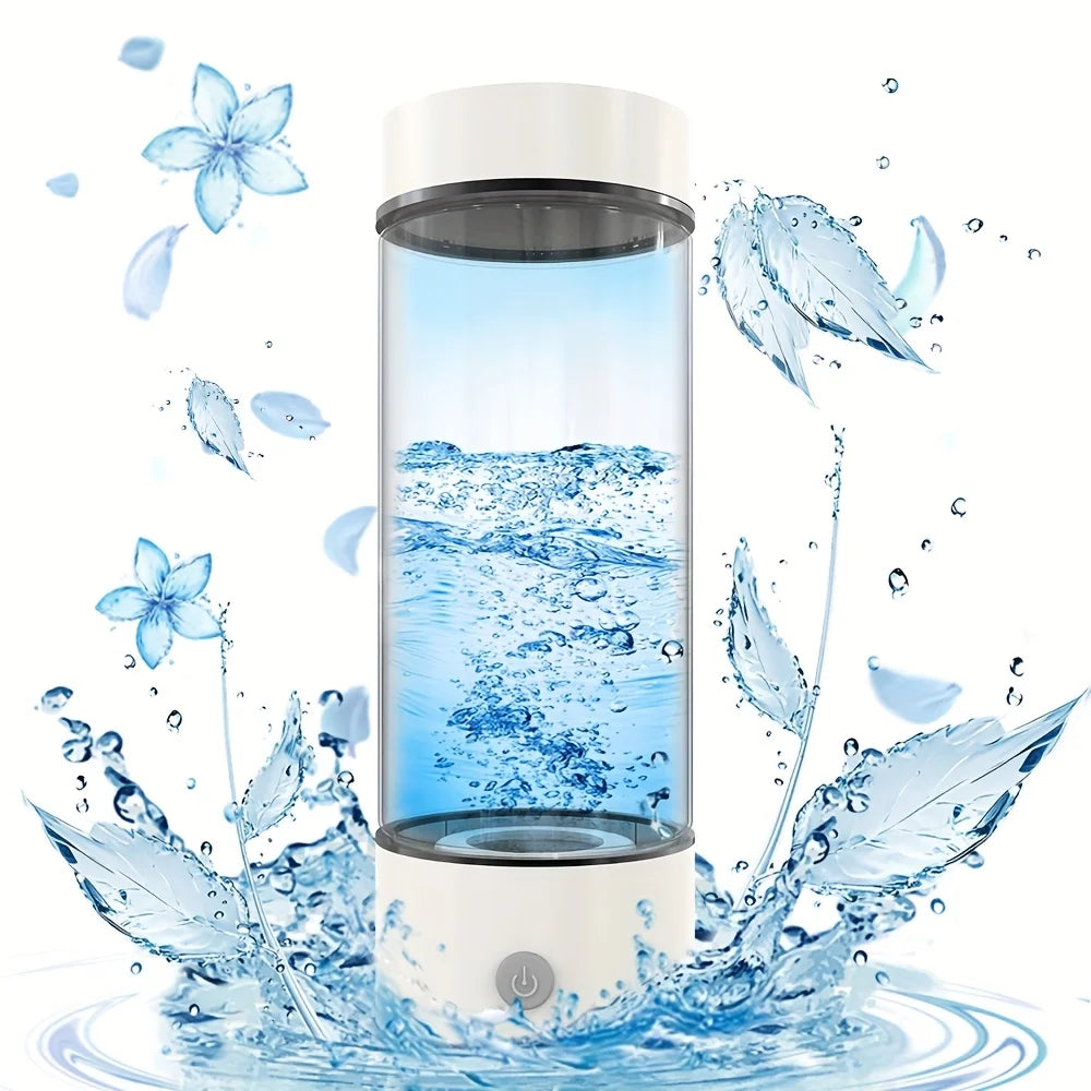 One hydrogen water bottle, hydrogen-rich water cup, USB-charged hydrogen electrolysis generator (3 minutes charge), fitness