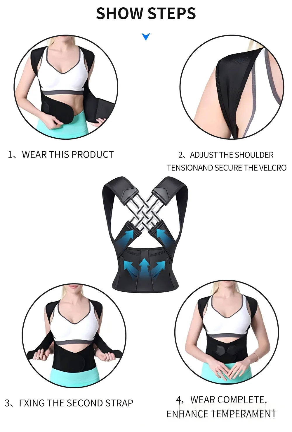 Back Brace Posture Corrector for Women & Men Back Lumbar Support Shoulder Posture Support for Improve Posture & Back Pain Relief