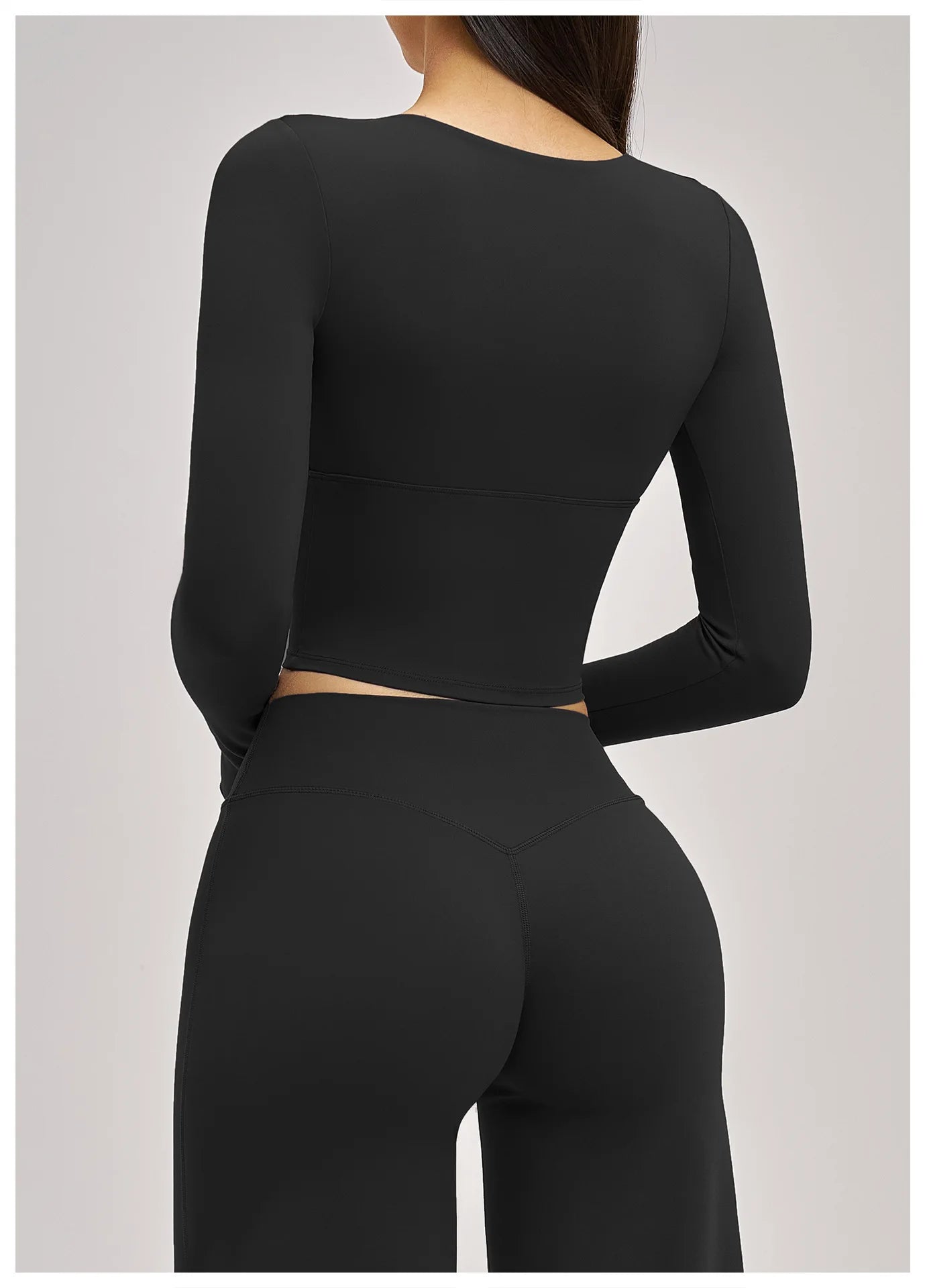JUREN Yoga Long Sleeve Workout Top Gym Pilates Clothes Women Active Wear Sports Shirt Elastic Fitness Yoga Casual Running Shirts