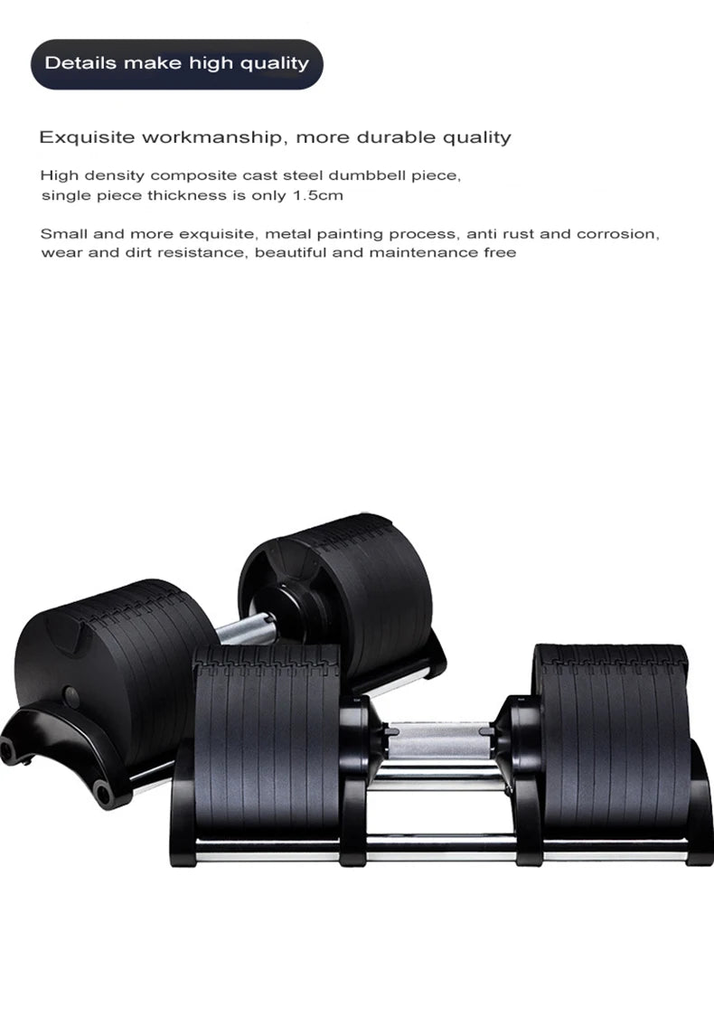 Adjustable Round Dumbbell Set, Second Generation, 2kg Increase, 24kg, 36kg, Fitness, Newly Upgraded