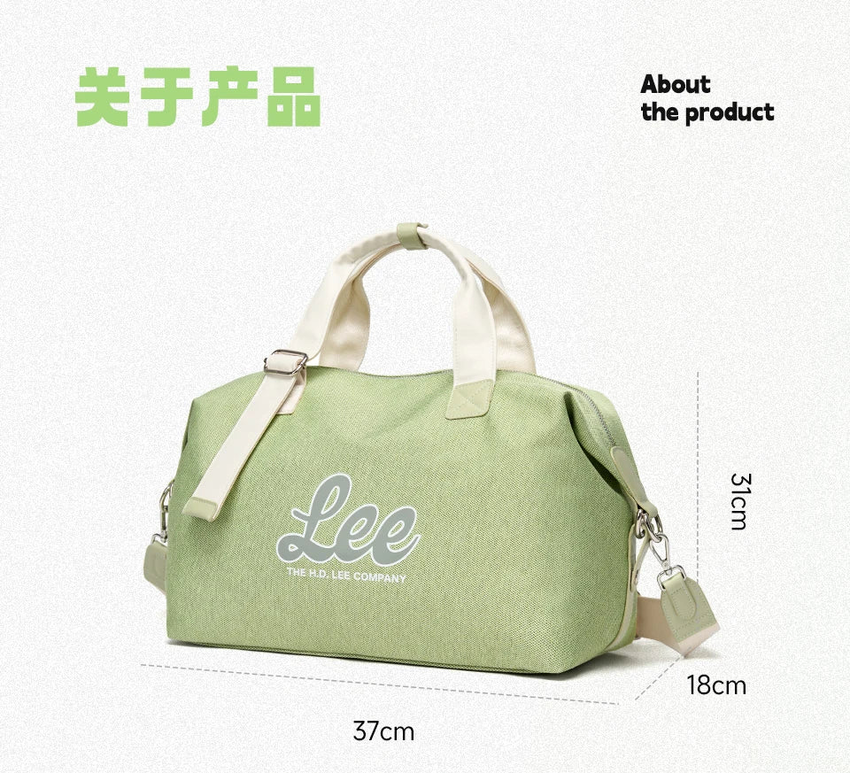 LEE Waterproof Ladies Weekend Travel Bag Women Medium Size Overnight Luggage Duffel Bag High Quality Gym Fitness Handbag School