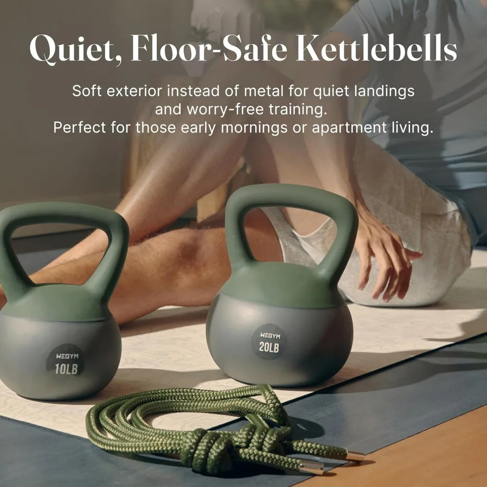 Soft Kettlebells with Cushioned Base Anti Slip Wide Grip Handle for Home Workouts Weightlifting Full Body Strength