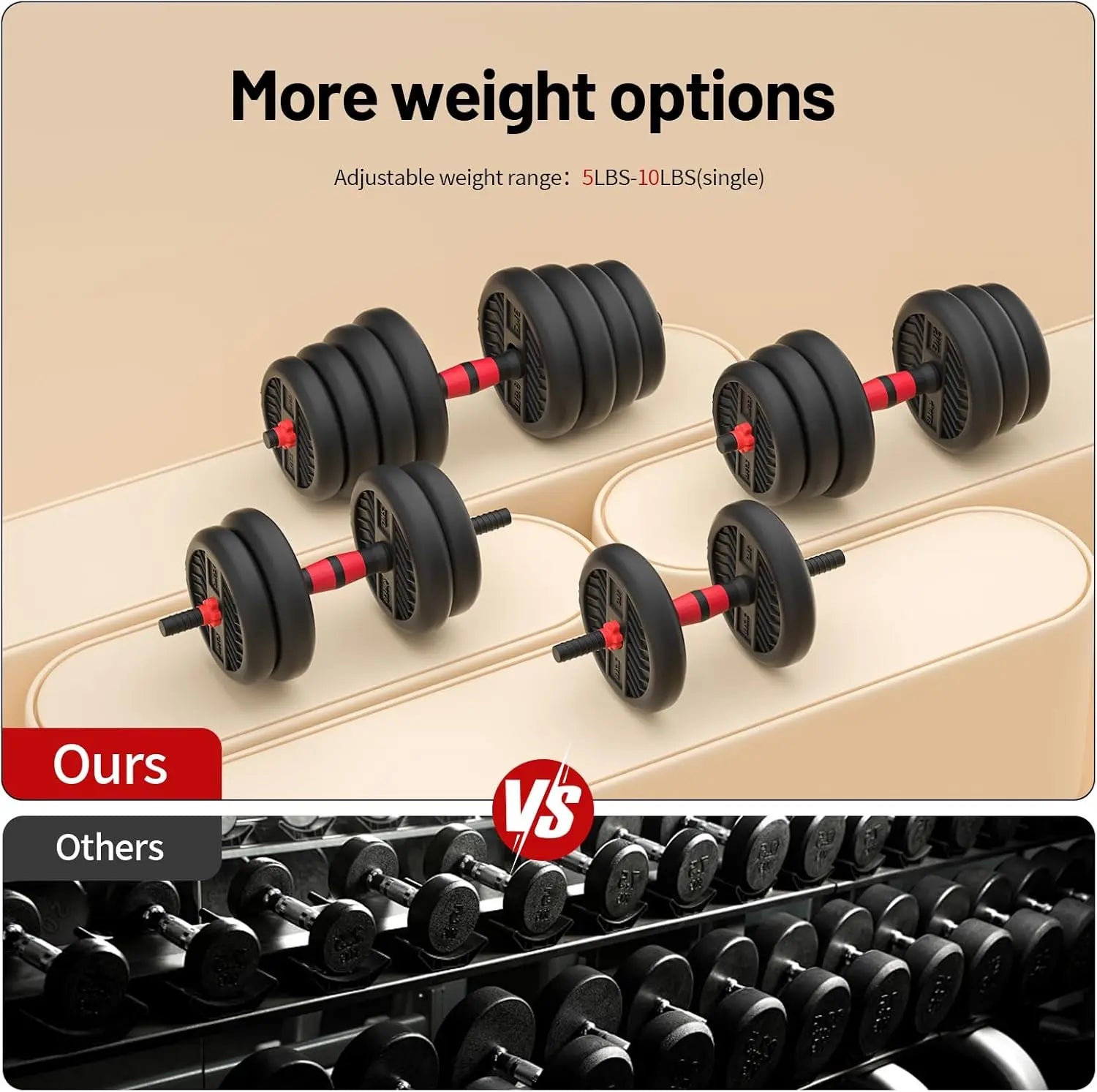Adjustable Dumbbell Set 20-80lbs, 4-in-1 Free Weights for Home Gym, Barbell/Kettlebell/Push Up Stand for Men & Women