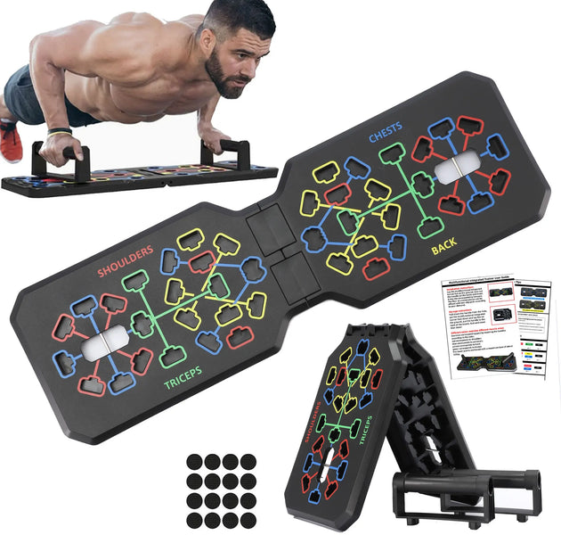 Portable Multifunctional Push-up Board Set With Handles Foldable Fitness Equipment For Chest Abdomen Arms And Back Training