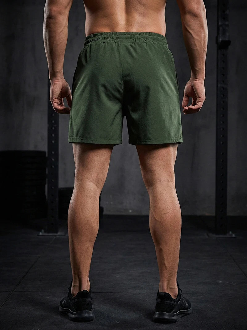 Men's Gym Workout Running Shorts with Zipper Pockets Mesh Liner Summer Sports Athletic Quick Dry Stretchy Shorts Swim Trunks