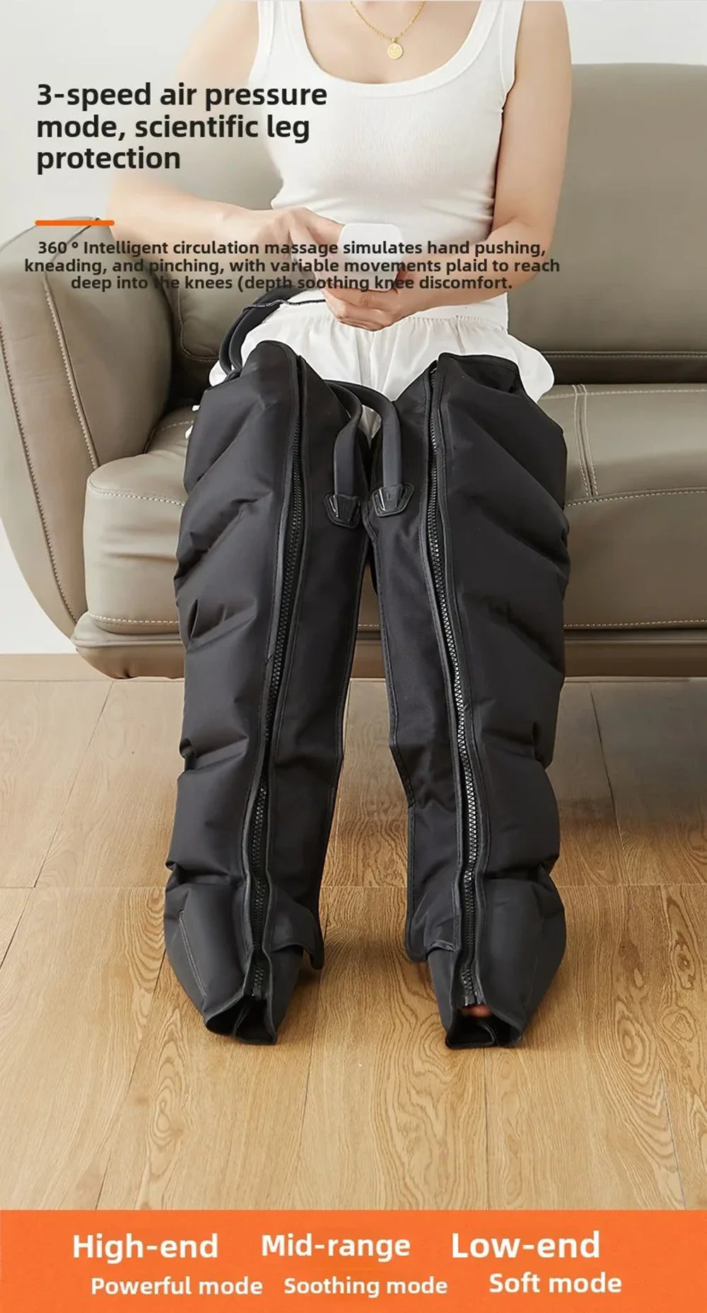 Air Compression Leg Massage 6 Airbag Pneumatic Boots Used for Circulation and Leg Muscle Relaxation to Relieve Varicos Veins NEW