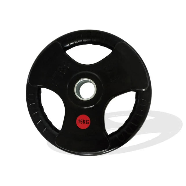 Weightlifting Hard Pull Rubber Barbell Plates Large Hole Bar Barbell Plates Three Hole Handheld Barbell