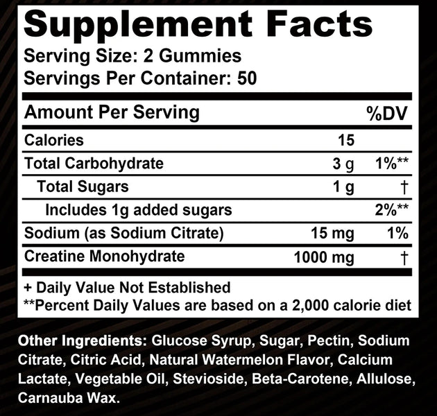 Creatine Monohydrate Gummies - Boost Energy, Build Muscle Mass, and Improve Athletic Performance