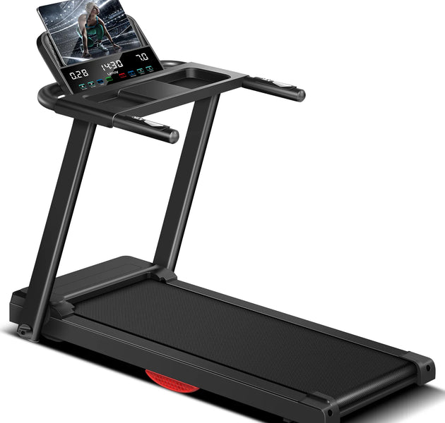 3.0HP Brushless Foldable Home Treadmill | 300LB Capacity | HR Monitor & Dual Shock Absorption | Cup/Phone Holder | Quiet Design