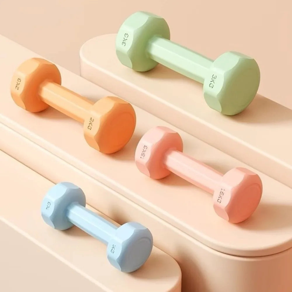1PC New 1kg Fitness Dumbbell Set PVC Non-Slip Kettlebell Waterproof Anti-Roll Small Dumbbell Home Equipment