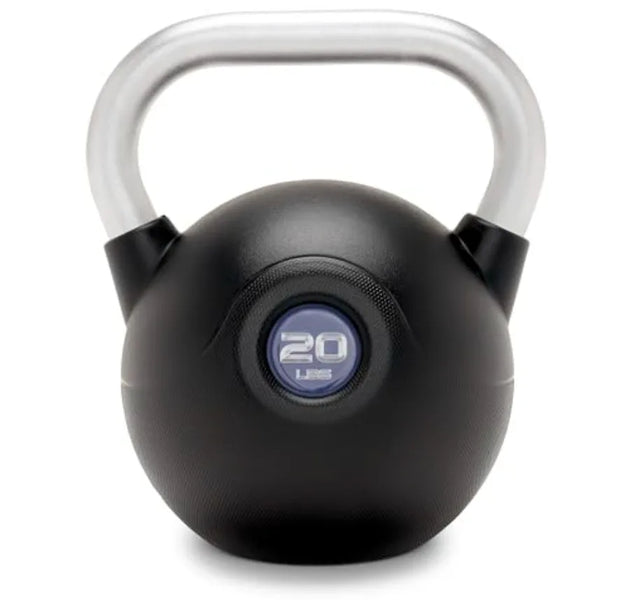 Marcy Commercial Grade PU Coated Kettlebell 10 to 40 LB Single Weights with Textured Steel Handle Flat Base for Full Body Stren