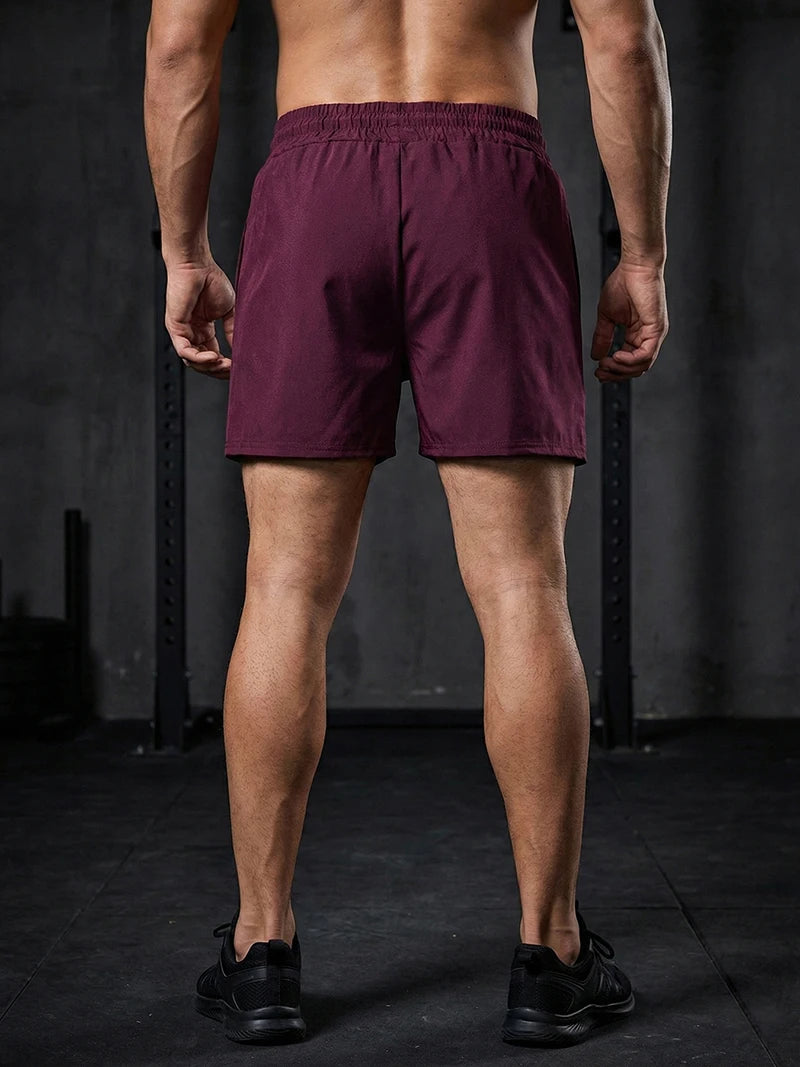 Men's Gym Workout Running Shorts with Zipper Pockets Mesh Liner Summer Sports Athletic Quick Dry Stretchy Shorts Swim Trunks